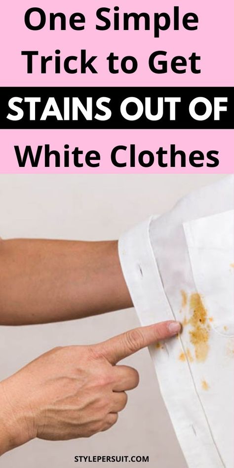 Getting rid of stains from a white shirt is challenging, but it’s not impossible. Acting quickly is key, and your favorite white shirt might still be saved. Just stay calm and follow these simple laundry hacks. Stains Out Of White Clothes, Whiten White Clothes, Simple Laundry, Stain Remover Clothes, Diy Stain Remover, Stain On Clothes, Diy Cleaning Solution, White Clothes, Silk Linen