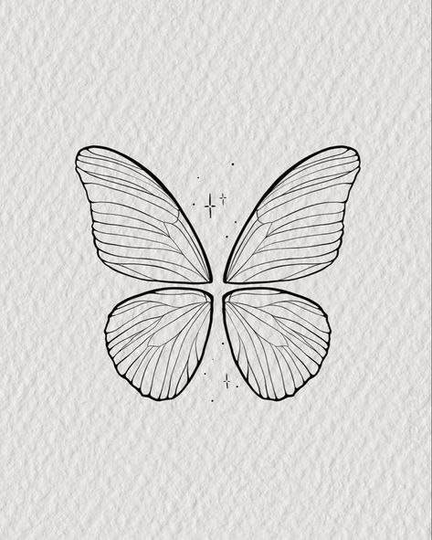 Minimalist butterfly fairy tattoo line art Butterfly Art Sketch, Fineline Tattoo Minimalist Butterfly, Wings Minimalist Tattoo, Minimalist Butterfly Drawing, One Line Art Butterfly, Butterfly Linework, Fairy Butterfly Tattoo, Wings Line Art, Butterfly Wings Drawing