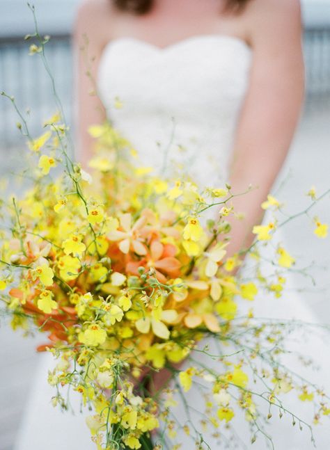 25 #Yellow #Wedding #Bouquets | SouthBound Bride Credit: Michael & Anna Costa/Tricia Fountaine Yellow Wedding Bouquet, Oncidium Orchids, Yellow Bouquets, Yellow Wedding Flowers, Orchid Bouquet, Orchid Wedding, Santa Barbara Wedding, Yellow Wedding, Bride Bouquets