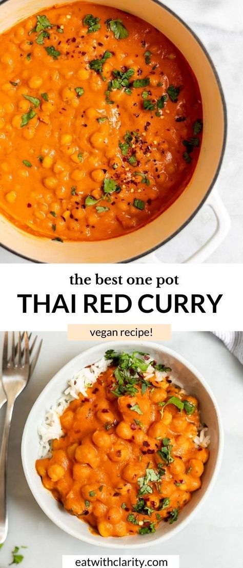 Vegan Red Thai Coconut Curry, Red Coconut Curry Vegetarian, Thai Red Curry Chickpeas, Chickpea Curry No Coconut Milk, Chickpea Curry Without Coconut Milk, Quick Chickpea Curry, Red Curry Recipe Vegetarian, Curry With Tomatoes, Red Curry Chickpeas