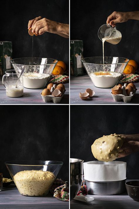 Easy Panettone Recipe (Italian Christmas Bread) Panettone Recipe Italian, Moody Dark Photography, Easy Panettone Recipe, Italian Christmas Bread, Recipe With Chocolate Chips, Chocolate Panettone, Panettone Bread, Italian Panettone, Panettone Recipe