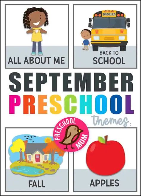 Preschool Themes by Month - Preschool Mom Prek Monthly Themes, Pre K Monthly Themes, Prek Themes By Month, Kindergarten Themes By Month, September Books For Preschool, Months Of The Year Song For Preschool, Preschool Themes By Month, Autumn Preschool Printables, December Preschool Themes