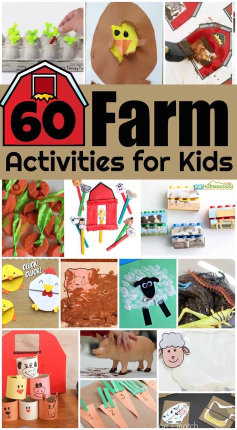 Barnyard Activities For Kids, Barnyard Preschool Activities, Old Mcdonald Crafts Preschool, Farm Summer Camp Activities, Farm Curriculum Toddlers, Farm Animals Activities For Babies, Farm Ideas For Preschool, Farm Books For Preschool, Farm Camp Ideas