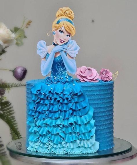 Cinderella Cake Designs, Cinderella Birthday Cake, Doll Cake Designs, Princess Birthday Decorations, Doll Birthday Cake, Photo Cake Topper, Birthday Cake For Husband, Cinderella Birthday Party, Princess Theme Birthday