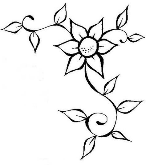 florzinhas Hand Kunst, Vine Drawing, Simple Flower Drawing, Easy Flower Drawings, Space Drawings, Flower Drawing Tutorials, Flower Sketches, Flower Stencil, Easy Doodle Art