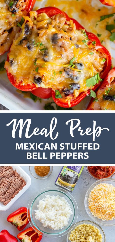 Mexican Stuffed Bell Peppers, Stuffed Peppers Healthy, Bell Pepper Recipes, Healthy Mexican, Dinner Meal Prep, Easy Healthy Meal Prep, Healthy Sandwiches, Photo Food, Health Dinner Recipes