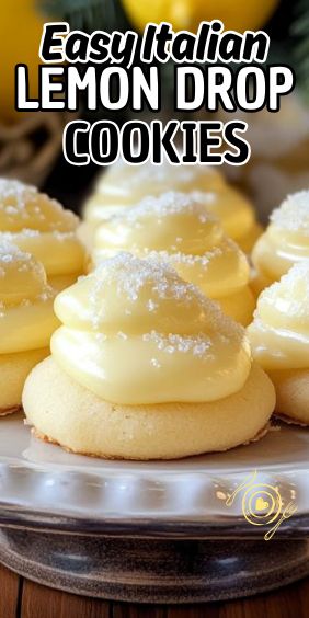 Easy Italian Lemon Drop Cookies Italian Lemon Drop Cookies, Lemon Cookies Easy, Peach Pound Cakes, Lemon Drop Cookies, Easy Carrot Cake, Carrot Cake Cheesecake, Lemon Flavor, Buttery Cookies, Easy Italian