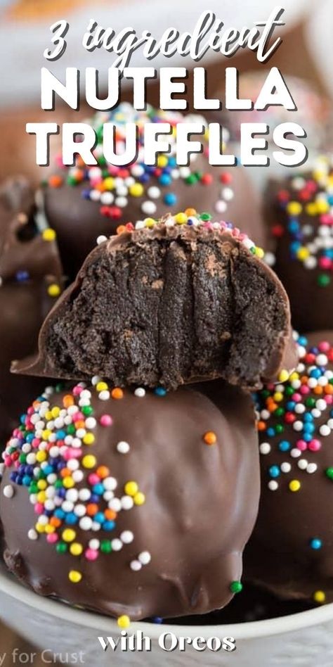 Easy Truffle Recipe, Best Nutella Recipes, Oreo Ball, Nutella Truffles, Truffle Recipe Easy, Oreo Balls Recipe, Oreo Cake Pops, Oreo Truffles Recipe, Easy Truffles