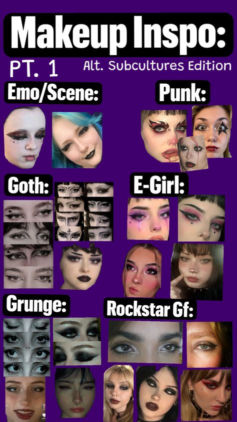 Alt Emo Makeup, How To Do Emo Makeup, Alt Makeup For School, Scene Emo Makeup, Scene Eye Makeup, Soft Emo Makeup, 2000s Emo Makeup, Punk Makeup Grunge, Emo Makeup 2000s