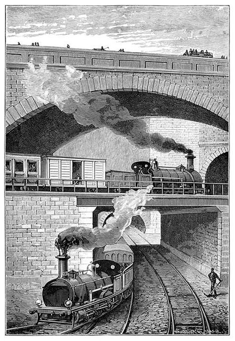 Metropolitan Railway at Clerkenwell Tunnel – Old Book Illustrations London 1800, Old Book Illustrations, Train Crossing, Bridge Drawing, Train Illustration, Victorian London, London Places, London Underground, London Photos