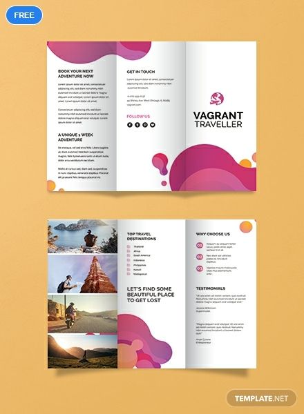 Here's a well-designed brochure with a modern and abstract design to promote a travel agency. This elegant template includes high-quality and printable content. It is also easy to edit and free for download. Brochure Templates Free Download, Simple Brochures, Indesign Brochure Templates, Yearbook Layouts, Brochure Design Creative, Yearbook Pages, Brochure Design Layout, Corporate Brochure Design, Travel Brochure Template