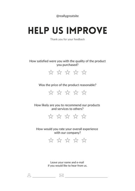 White Black Simple Customer Satisfaction Survey A4 Document #canvafreetemplate #canvafree #freetemplate #walrusd #survey #freeserveytemplate #freeservey #serveytemplate Customer Satisfaction Survey Template, Survey Design, Survey Form, Survey Template, Customer Survey, Home Maintenance Checklist, A4 Document, Document Templates, Business Motivation