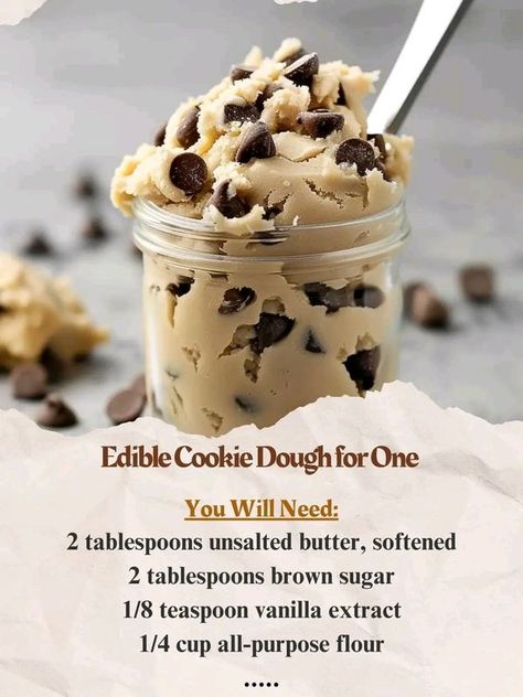 Edible Cookie Dough For One, Cookie Dough For One, Edible Cookie Dough Recipe, Small Batch Baking, Martha Stewart Recipes, Single Serve Desserts, Cookie Dough Recipes, Edible Cookies, Edible Cookie Dough