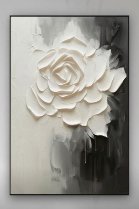 Diy Upcycle Canvas Art, Textured Rose Painting, Impasto Art, Sculpture Art Projects, Diy Abstract Canvas Art, Plaster Wall Art, Diy Canvas Wall Art, Soyut Sanat Tabloları, Abstract Art Painting Diy