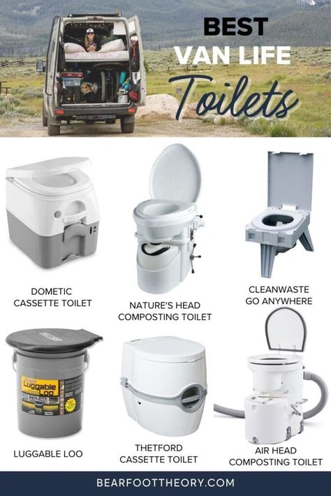 Camper Van Toilet Ideas, Campervan Interior Ideas Sprinter Van, Van Toilet Ideas, Campervan Toilet Ideas, Van Life Organization, Camper Van Toilet, Simple Van Conversion, Campervan Toilet, Van Toilet