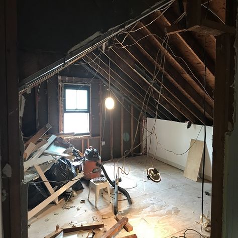 Attic Transformation - Stunning Before and After Project Attic Remodel Before And After, Attic Renovation Before And After, Office Collaboration Space, Attic Transformation, Cozy Workspace, Installing Insulation, Finished Attic, Best Laminate, Oak Laminate Flooring