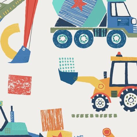 Helen Buchan on Instagram: "Some fun and colourful diggers to brighten the day! 🌈 If you want to see more of my work check out my website www.helenbuchan.co.uk or www.patternmarket.co.uk to see our new collection of prints and patterns for A/W #diggers #childrensprints #kidsprints #printandpattern #seamlesspattern #patterndesign #surfacepattern #surfacepatterndesign #childrensillustration #pattern #colour #printdesign #artlicensing #boltfabric #kidsdesign #bedding #patterndesigner #kidspat Digger Illustration, Digger Drawing, Construction Illustration, Transportation Illustration, Crocodile Illustration, Prints And Patterns, Kids Pattern, Farm Theme, Crocodiles