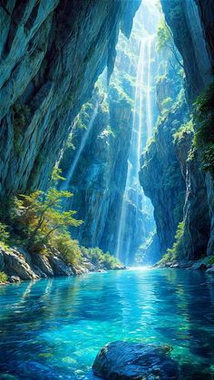 Fantasy Water Landscape, Fantasy Landscape Water, Dreamy Landscapes, Nordland, Pretty Landscapes, Fantasy Art Landscapes, Beautiful Scenery Nature, Pretty Wallpapers Backgrounds, Anime Scenery Wallpaper