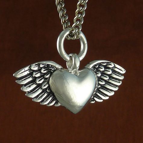 I Love J, Valentine Necklace, Flying Heart, Winged Heart, All Heart, Silver Wings, Necklace Antique, Shiny Things, Valentine Heart