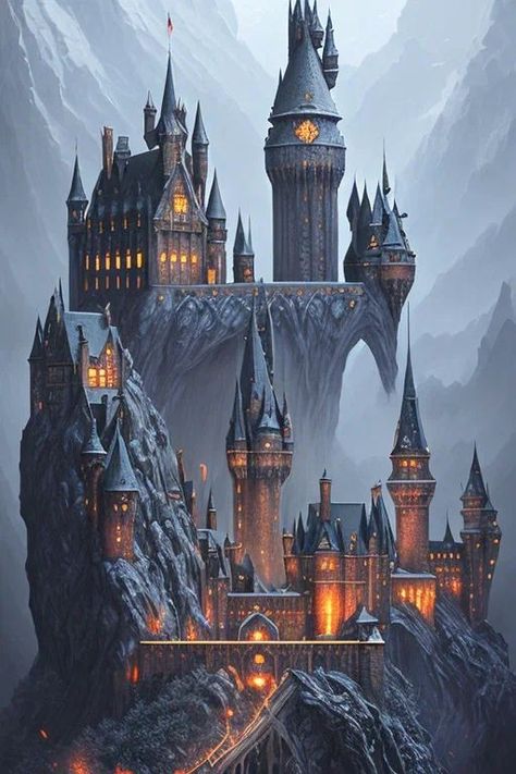 University Fantasy Art, Fantasy University Concept Art, Fantasy Academy Art, Arcane University, Magic Academy Art, Fantasy Academy Building, Fantasy University, Dragon Academy, Dnd Cities