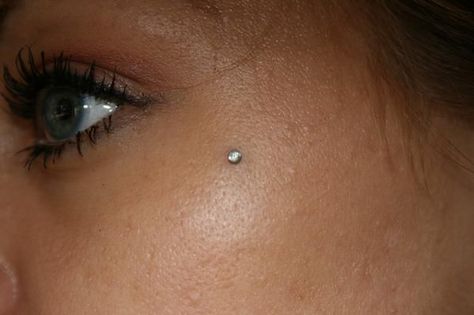 Facial Dermal Piercing Eye, Small Dermal Piercing Face, Upper Cheek Piercing, Cheek Dermal Piercing Upper, Face Dermal Piercing Cheek, Dermal Pericing, Cheek Piercing Upper, Dermal Cheek Piercing, Micro Dermal Piercing Face