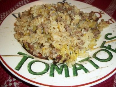 Sausage Rice Casserole: See recipe in Grandma's cookbook Sausage Rice Casserole, Lipton Chicken Noodle Soup, Sausage And Rice Casserole, Yellow Rice Recipes, Pork Casserole, Sausage Rice, Main Entrees, Arroz Frito, Bacon Sausage