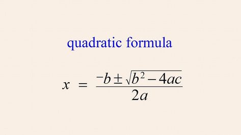 The Quadratic Formula  Before the method of completing the square was developed, only very limited types of quadratic equations could be solved. This method eliminated those limitations, allowing the solutions of any quadratic equation to be found. This lecture shows how the 'quadratic formula' can be derived from the process of completing the square, and show why the quadratic formula is so useful. Quadratic Equations Formula, Romanticize Study, Completing The Square, Quadratic Formula, Solving Quadratic Equations, Quadratic Equations, Australian Curriculum, The Square, Equations