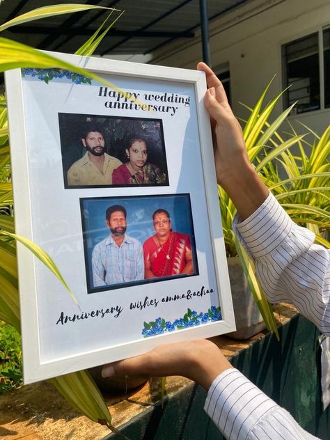 Wedding Anniversary Photo Frame Ideas, Anniversary Photo Frame Ideas, Wedding Anniversary Photo Frame, Wedding Anniversary Gifts For Parents, Photo Frame Ideas, Anniversary Photo Frame, Baby Photo Frames, Anniversary Gift Diy, Anniversary Frame