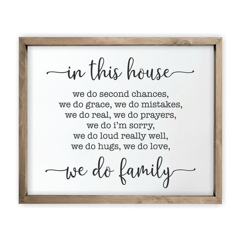 Rustic Family Signs, In This Home Quotes, Organisation, In This Family We Do Signs, In This Home Sign, Family Cricut Sign, In This House Sign, In This House We Believe, In This House Quotes