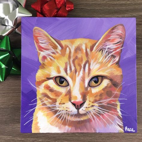 Orange Cat Acrylic Painting, Tabby Cat Acrylic Painting Easy, Easy Cat Painting, Ginger Cat Painting, Orange Cat Painting, Cat Painting Easy, Cat Painting Acrylic, Acrylic Painting Cat, Orange Cat Art