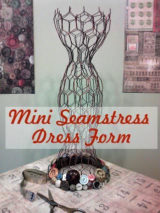 Wire Dress Form, Doll Dress Form, Antique Dress Form, Wire Dress, Mini Dress Form, Chicken Wire Crafts, Headpiece Diy, Sewing Room Decor, Dress Form Mannequin