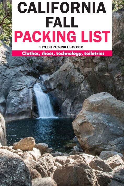 A packing list for California in fall that will keep you stylish, prepared and comfortable! Packing List For California, What To Pack For California, California Vacation Outfits, Long Sleeved Blouses, Fall Packing List, Fall California, Female Packing List, One Suitcase, Fall Travel Outfit