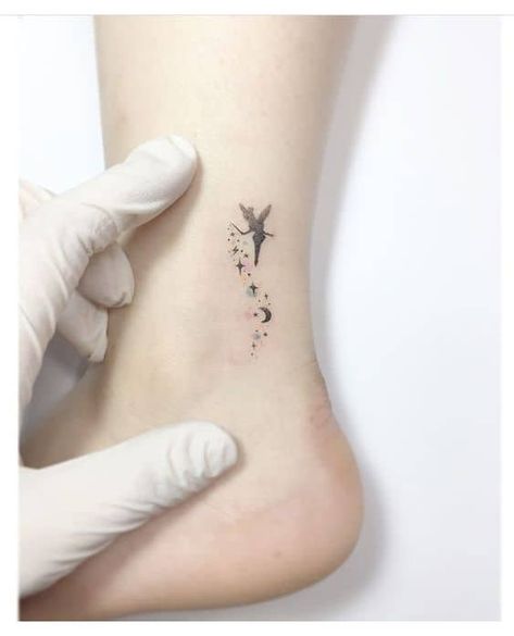 Classy Tattoos For Women, Fairy Tattoo Designs, Foot Tattoos For Women, Muster Tattoos, Sweet Tattoos, Disney Tattoo, Tattoos Women, Fairy Tattoo, Classy Tattoos