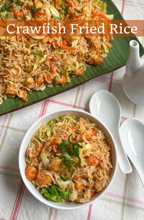 Crawfish Fried Rice Recipe, Crawfish Rice Recipes, Crawfish Fried Rice, Crawfish Rice, Cajun Fried Rice, Seafood Fried Rice, Pescatarian Meals, Crawfish Recipes, Thanksgiving 2022