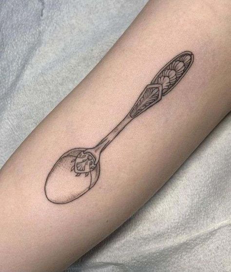 Small Spoon Tattoo, Spoon Tattoo Ideas, Spoon Theory Tattoo, Spoon Tattoo, Spoon Theory, Tattoo Outline, Wooden Spoon, Tattoo You, Future Tattoos