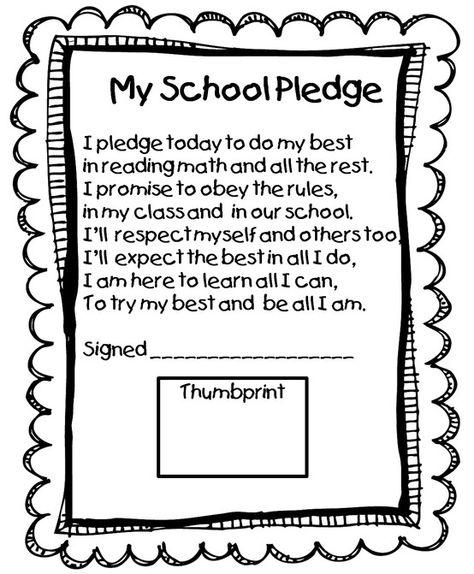 School Pledge- What a great way to get students thinking about their responsibility to be great citizens. Classroom Pledge, Classroom Constitution, Student Accountability, Data Notebooks, School Forms, Classroom Expectations, School Rules, Classroom Behavior, Emergent Readers