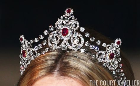 The Mellerio Ruby Parure Tiara | The Court Jeweller Ruby Tiara, Chateau De Malmaison, Princess Máxima, Royal Ruby, Tiaras Jewellery, Royal Crowns, Pearl Tiara, Royal Tiaras, Beautiful Tiaras