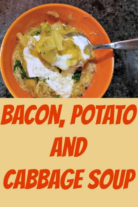 Bacon Potato and Cabbage Soup - Comfort Food Recipe Potato And Cabbage Soup, Cabbage And Potato Soup, Potato And Cabbage, Bacon Cabbage, Cabbage Potato Soup, Bread Bowl Soup, Irish Bacon, Best High Heels, Cabbage And Potatoes