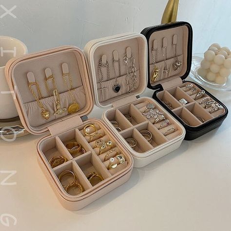 Home Organization Storage Jewelry | Home Organization Storage Box - Jewelry Box Ring - Aliexpress Stud Earring Storage, Personalized Jewelry Box, Earring Storage, Marketing Cookies, Velvet Interiors, Classy Jewelry, Fall Jewelry, Cosmetic Storage, Accessory Organization