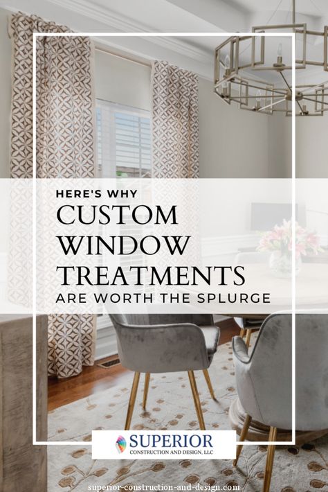 Here’s Why Custom Window Treatments are Worth the Splurge￼ – Superior Construction and Design, LLC | Superior Construction and Design, LLC Ranch Renovation, Classic Roman Shades, Window Construction, Relaxed Roman Shade, Statement Light Fixture, Window Dressing, Bonus Rooms, Custom Window Treatments, Window Dressings