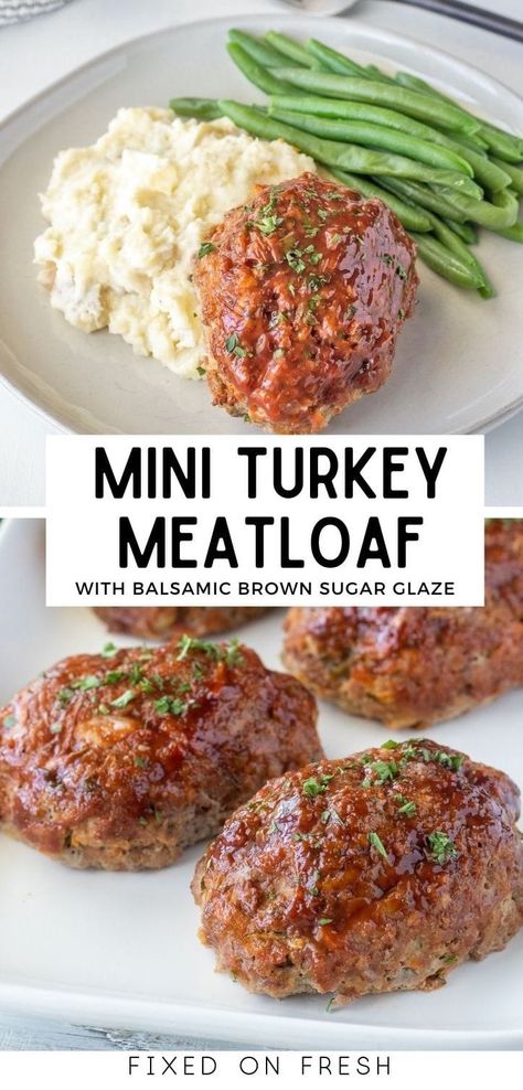 Mini Turkey Meatloaf, Ground Turkey Meatloaf, Mini Meatloaf Recipes, Healthy Meatloaf, Ground Turkey Recipes Healthy, Turkey Meatloaf Recipes, Stuffing Balls, Turkey Meat Recipes, Chicken Recipies