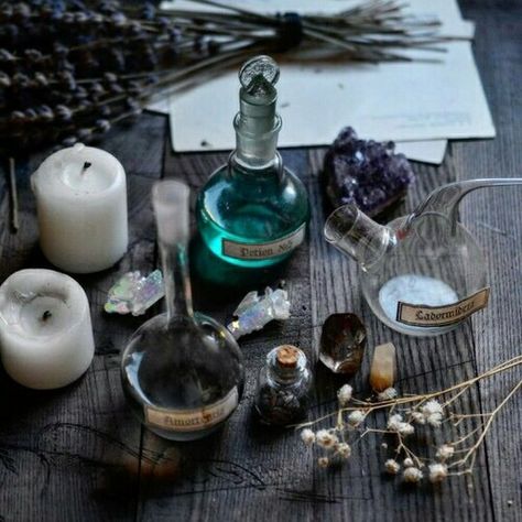 Magic, candles, potions, glassware, herbs, dried herbs, vials, potions, Witch Cottage, Yennefer Of Vengerberg, Slytherin Aesthetic, Magic Aesthetic, Harry Potter Aesthetic, Season Of The Witch, Witch Aesthetic, Practical Magic, Witchy Woman