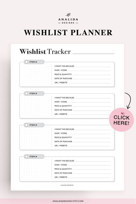 Wish List Journal Ideas, Birthday Wishlist Template, Wishlist Journal Ideas, My Wishlist Template, Wishlist Planner, Wish List Template, Wish List Printable, Wish List Ideas, Wishlist Printable