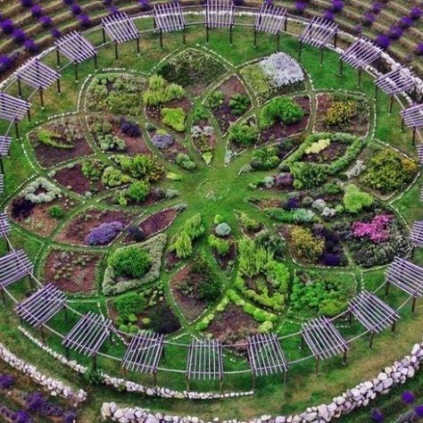 Lavender Labyrinth, Circular Garden, Medicine Garden, Medicinal Herbs Garden, Meditation Garden, Permaculture Design, Garden Design Plans, Veg Garden, Forest Garden