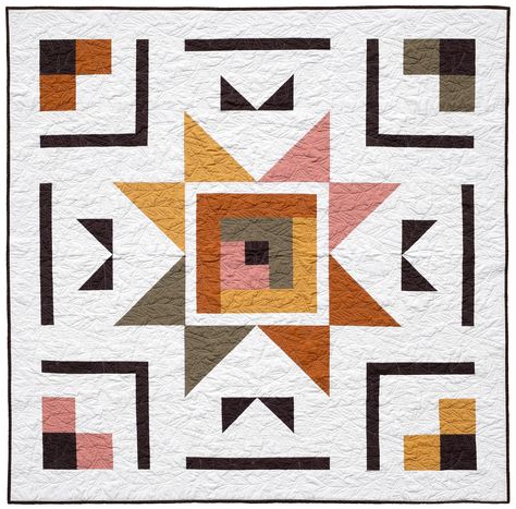 Cool Quilts Modern, Modern Quilts Ideas, Trendy Quilts, Traditional Quilt Blocks, Scandinavian Quilts, Southwest Quilts, Western Quilts, Quilted Items, Baby Quilt Kit