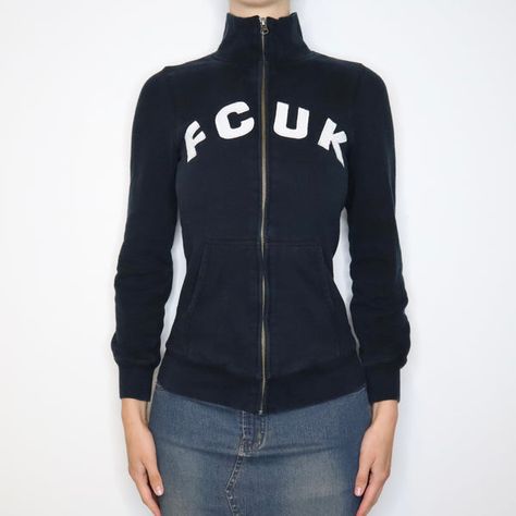 French Connection Logo Zip Up (XS-S) Connection Logo, The 2000s, French Connection, Fashion Killa, I Dress, Pretty Outfits, Fashion Inspo Outfits, Mock Neck, Clothing Brand