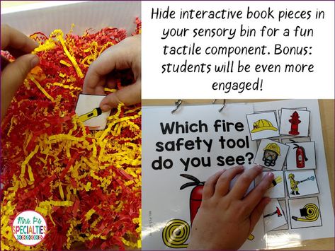 4 Ways To Use Your Sensory Bin Fireman Crafts, Fire Safety Theme, Fire Safety Activities, Firefighter Crafts, Safety Crafts, Toddler Sensory Bins, Fire Prevention Week, Life Skills Classroom, Eyfs Activities