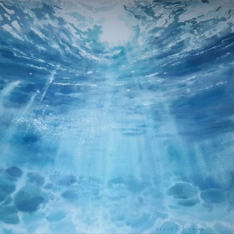 Underwater Watercolour Painting, Watercolour Underwater, Underwater Art Painting, Underwater Watercolor Painting, Underwater Paintings, Watercolour Wildlife, Watercolour Ocean, Underwater Watercolor, Abstract Underwater