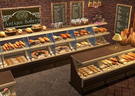 Antique Bakery, Antique Wall Shelf, Springfield Simpsons, Lotes The Sims 4, House Pantry, Sims 4 Kitchen, Die Sims 4, Muebles Sims 4 Cc, Sims Free Play