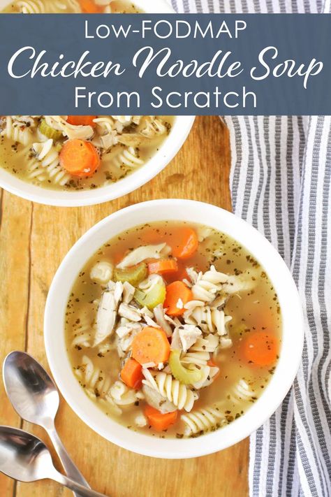 Fodmap Chicken Soup, From Scratch Chicken Noodle Soup, Food Map Diet, Fodmap Chicken Recipes, Low Fodmap Vegetables, Fodmap Chicken, Chicken Soup Base, Fodmap Recipes Dinner, Low Fodmap Chicken